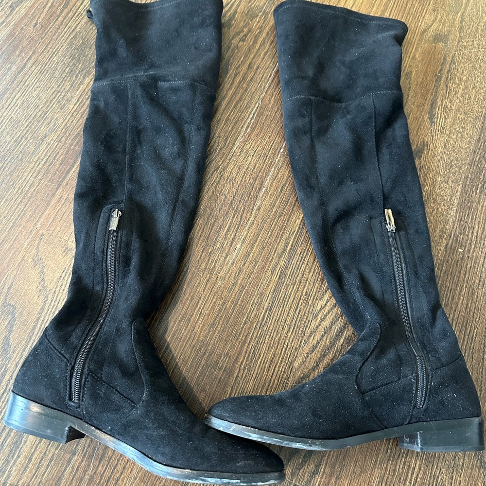 Vince Camuto Black Over-the-Knee Boots with Side Zipper